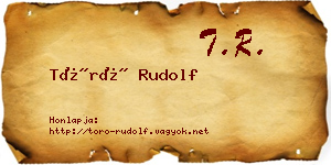 Törő Rudolf névjegykártya